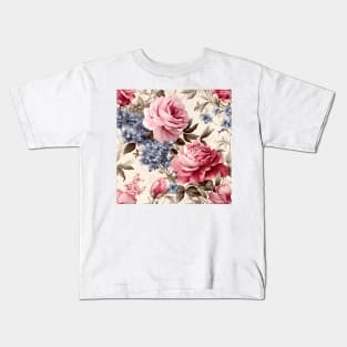 Shabby Chic Flowers Pattern 12 Kids T-Shirt